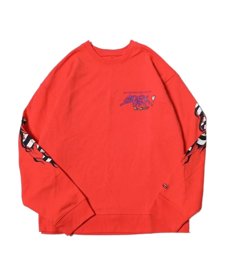 Chrome Hearts Round-necked Graffiti Sweater In Orange