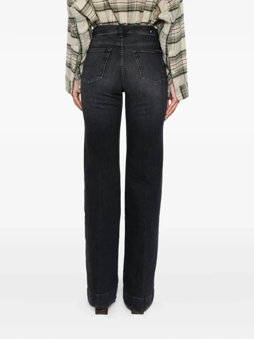 7 For All Mankind Belt Loop Jeans In Black
