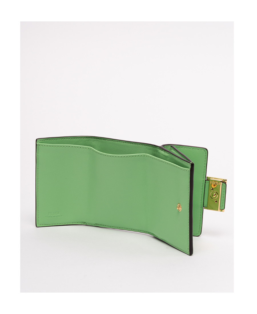 Fendi Rectangular Trifold Wallet In Green
