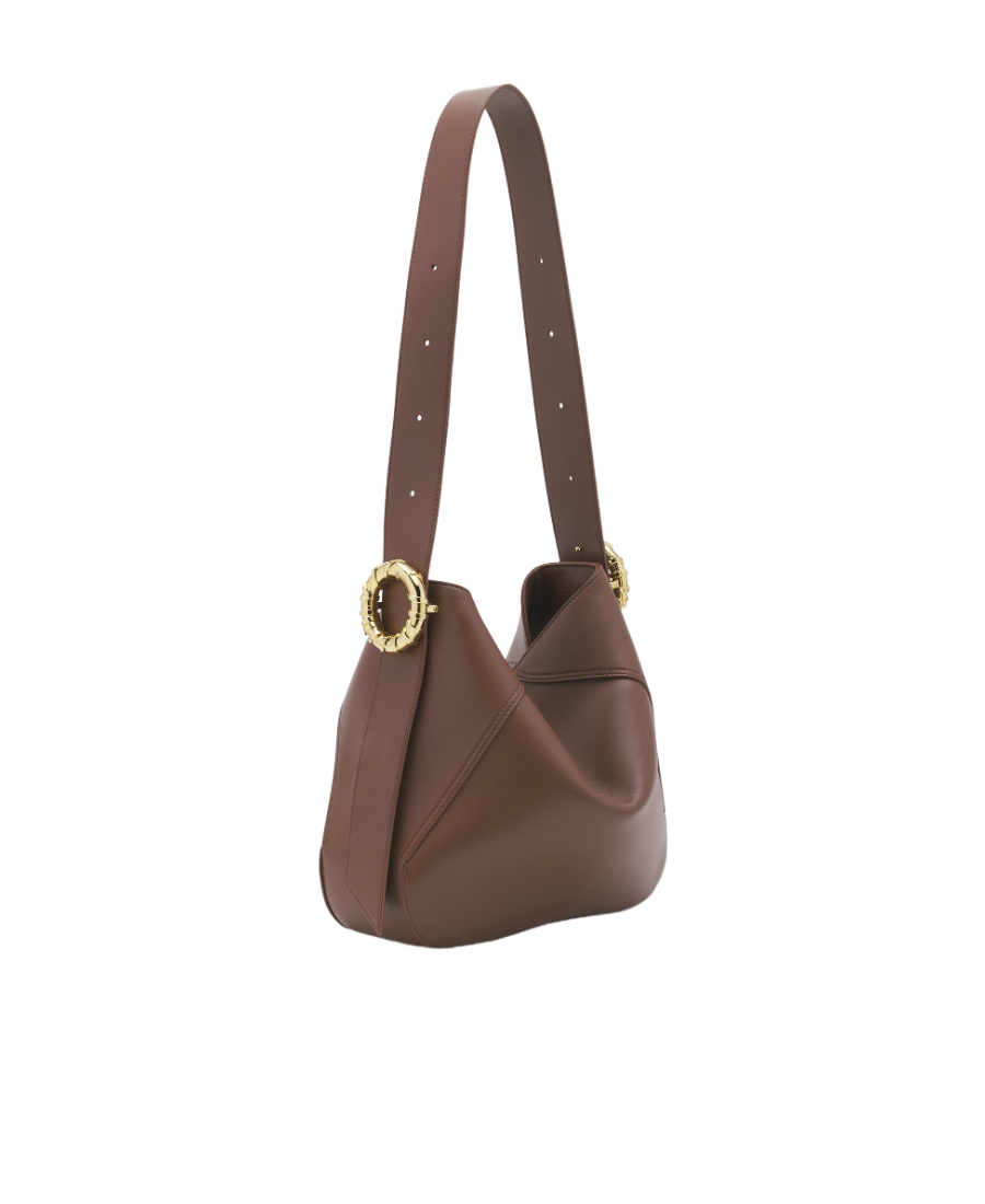 Shop Lanvin Melodie Leather Shoulder Bag In Brown