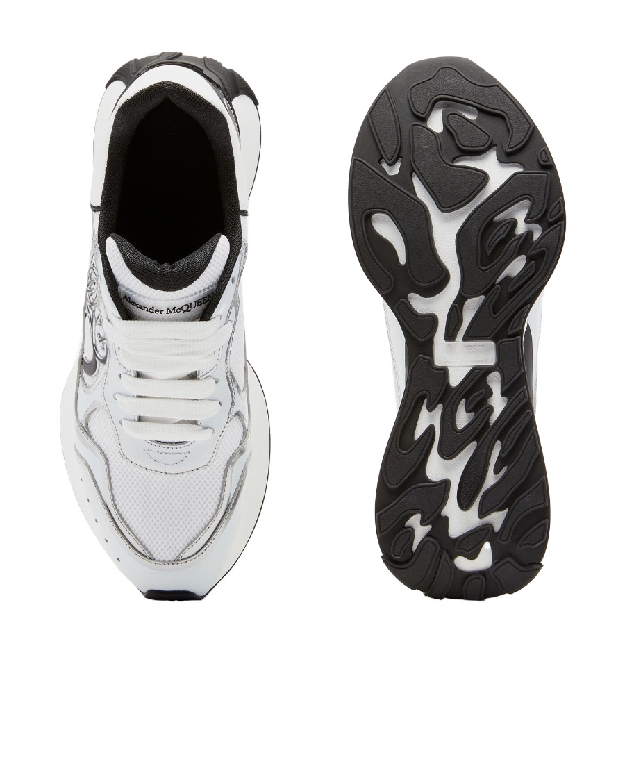 Alexander Mcqueen Sprint Runner Printed Low-top Sneakers In White