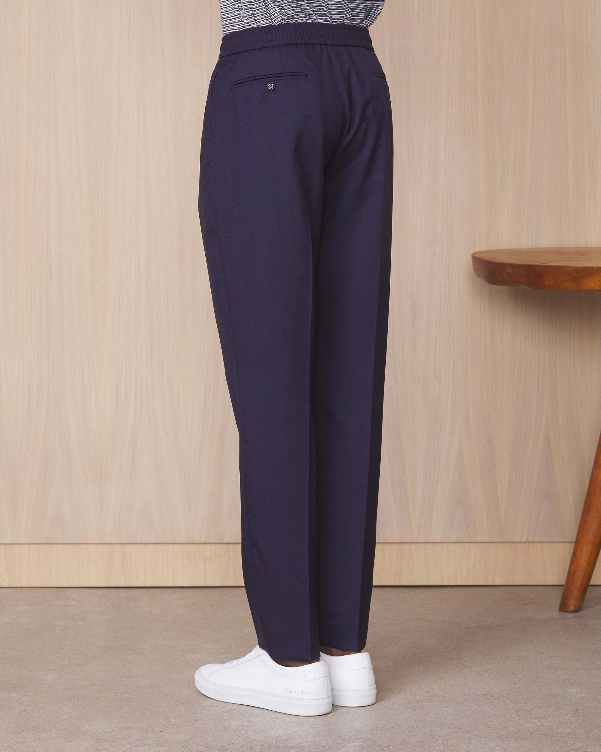 OFFICINE GENERALE LOOSE WAIST WOOL CASUAL TROUSERS