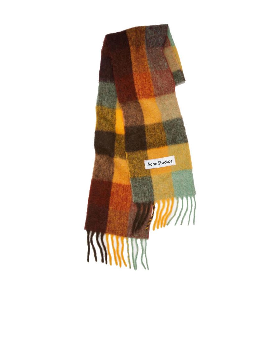 Acne Studios Multi Check Scarf In Multicolor
