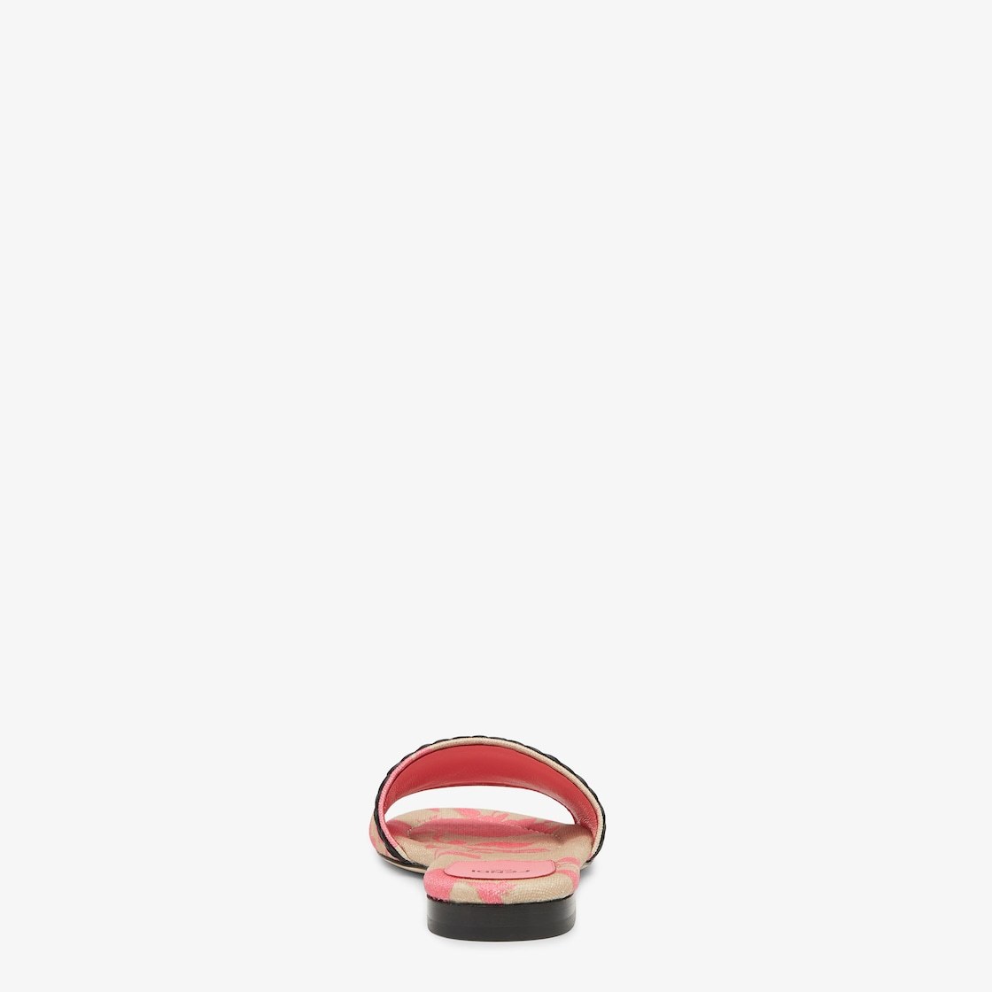 Fendi Embroidered-logo Slip-on Slides In Nude