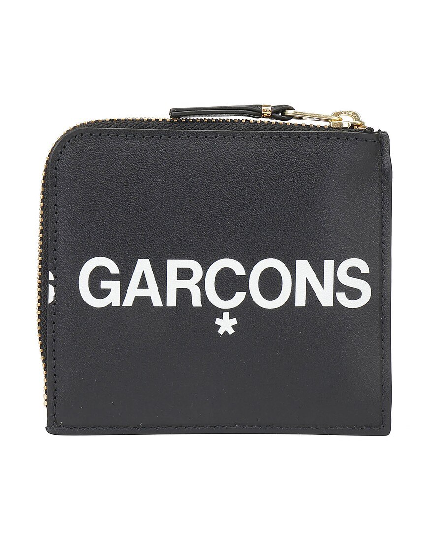 Comme Des Garçons Black Logo Wallet In Black