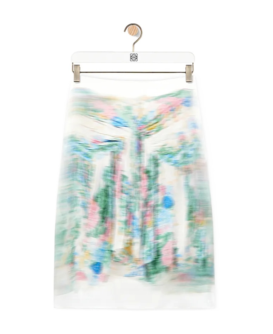 Loewe Skirt In Viscose And Silk In White