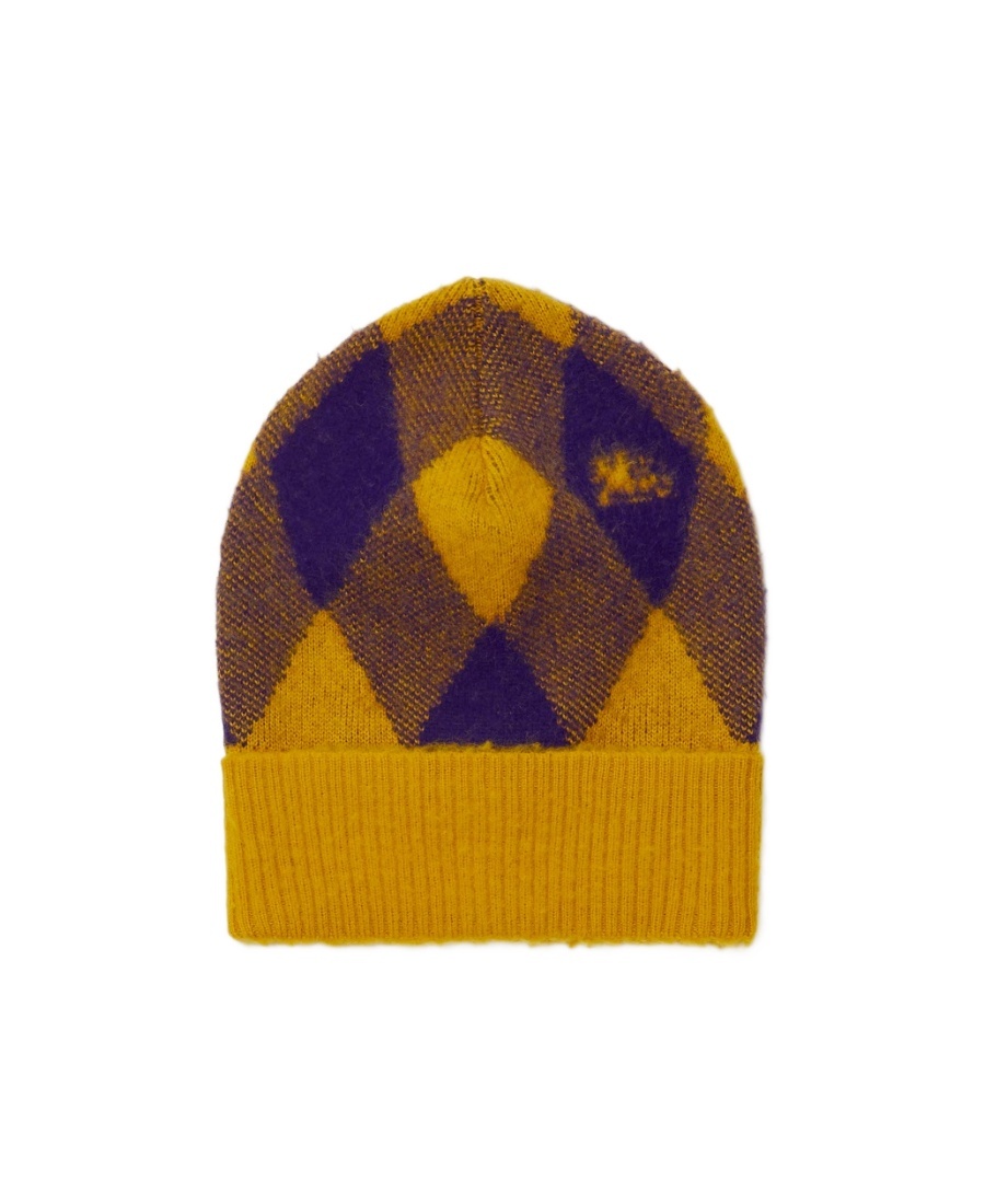 Burberry Argyle-pattern Wool Beanie In Brown