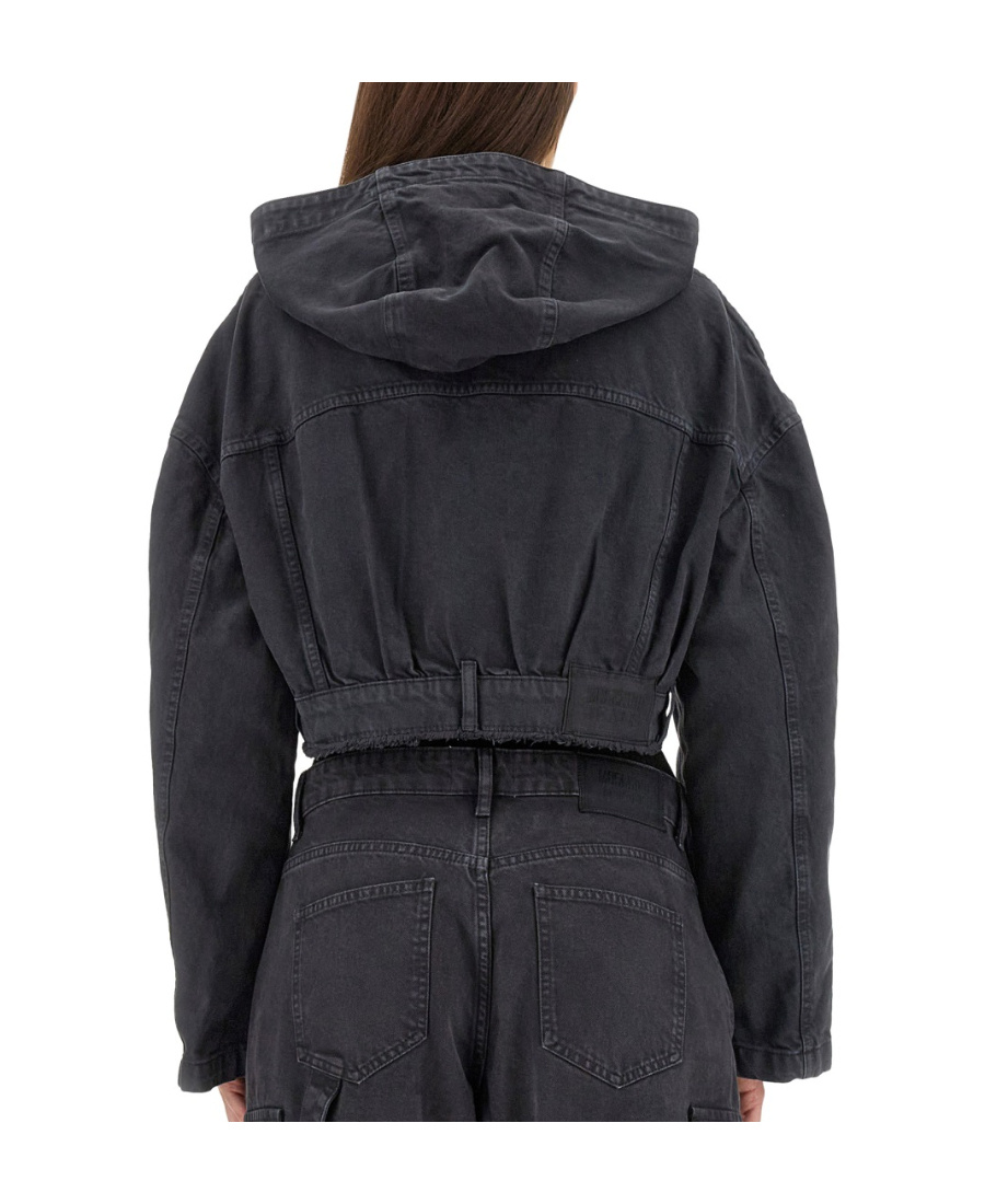 Moschino Long-sleeved Hooded Casual Jacket In Black