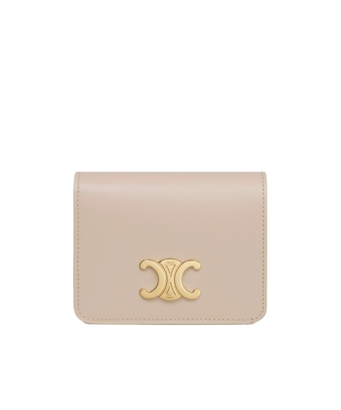 Celine Triomphe Compact Wallet In Gold