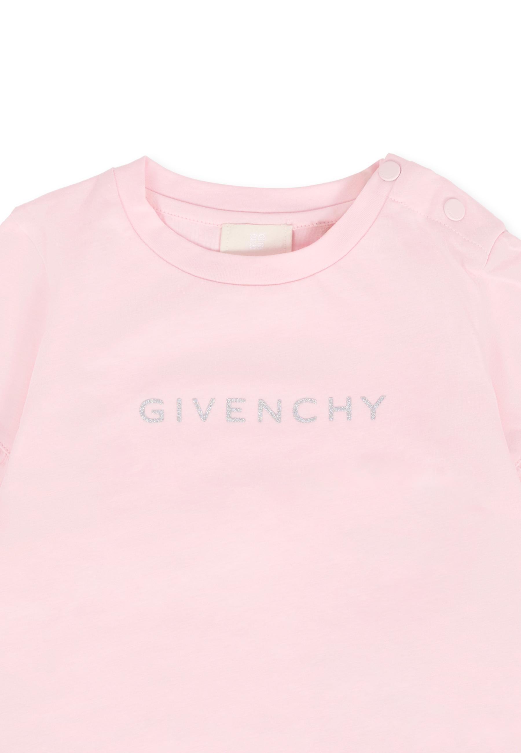 Givenchy Ruffled Logo T-shirt In Pink