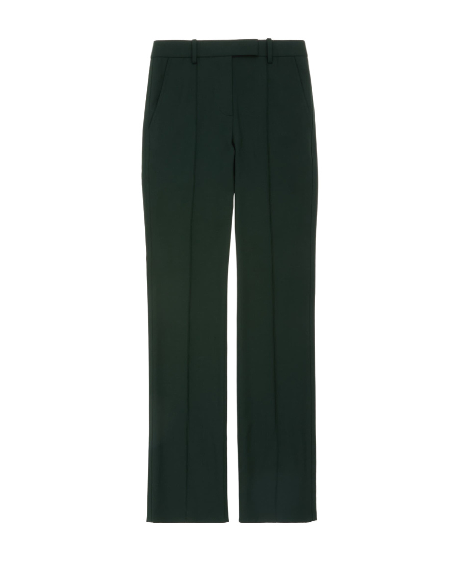 Shop Helmut Lang Mid-rise Straight-leg Trousers In Green
