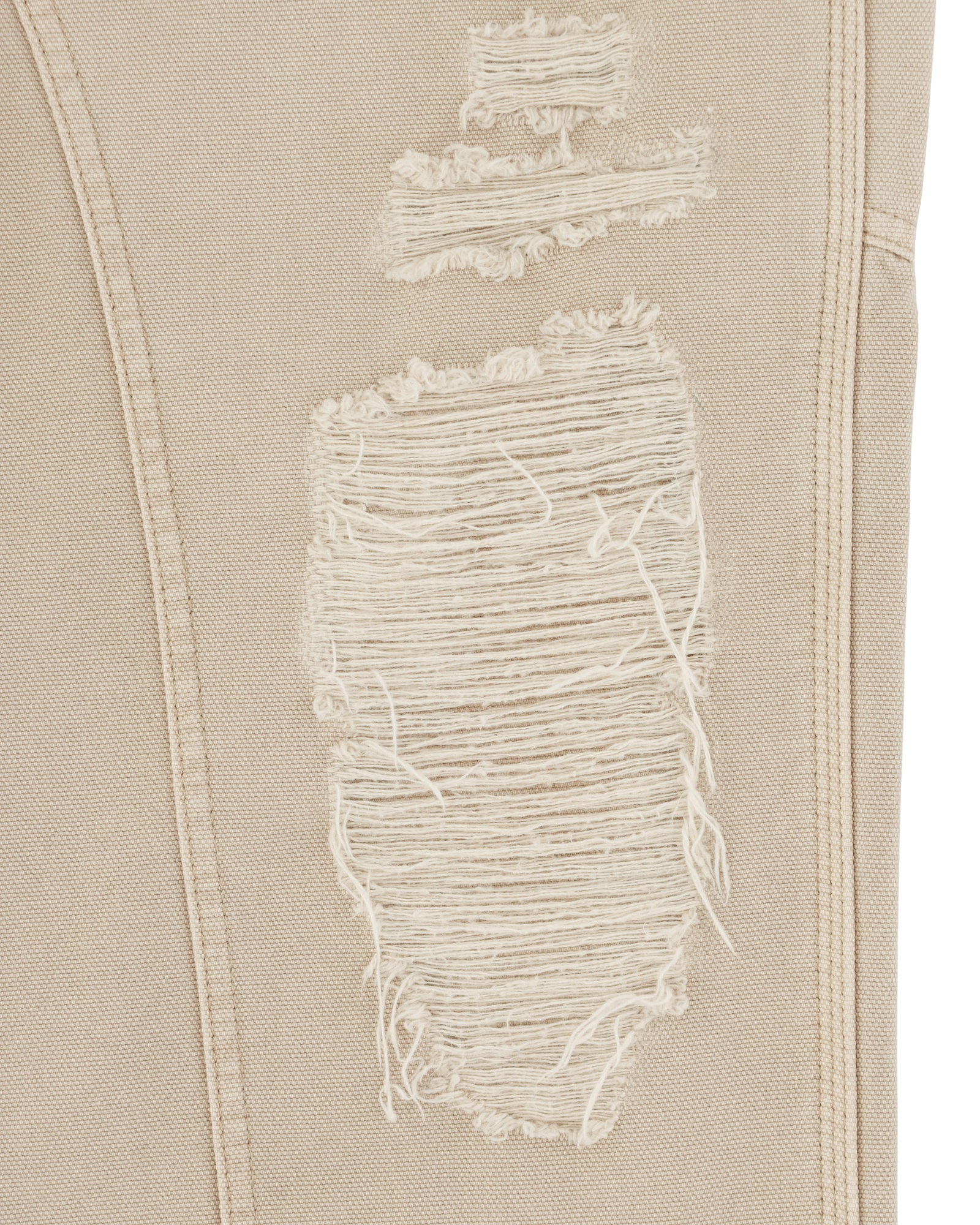 Alyx Destroyed Canvas Ripped Carpenter Trousers In Nude