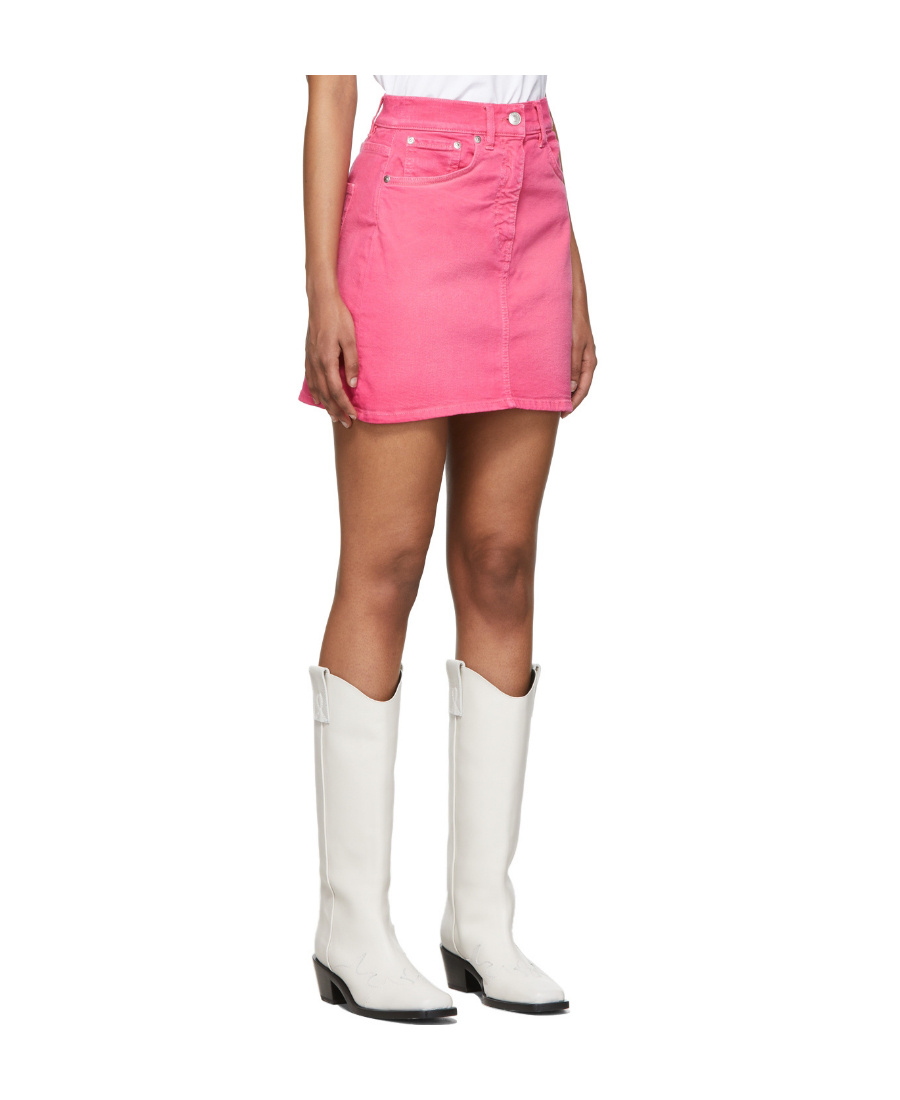 Msgm Logo Printed Skirt In Pink