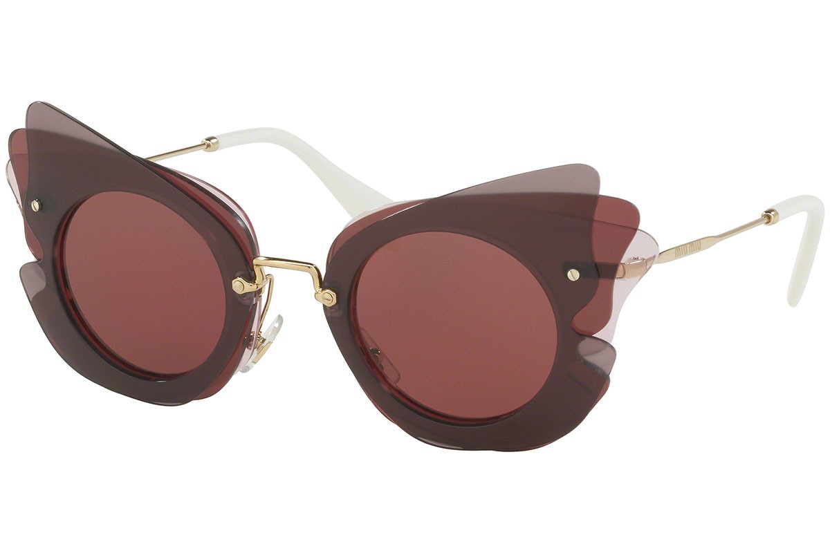 Miu Miu Logo Sunglasses In Brown