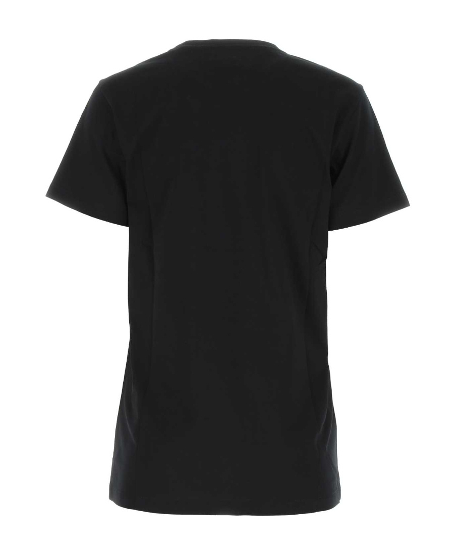 Isabel Marant Étoile Black Crewneck T-shirt With Logo Embroidery In Cotton Woman Isabel Marant Etoile In Black