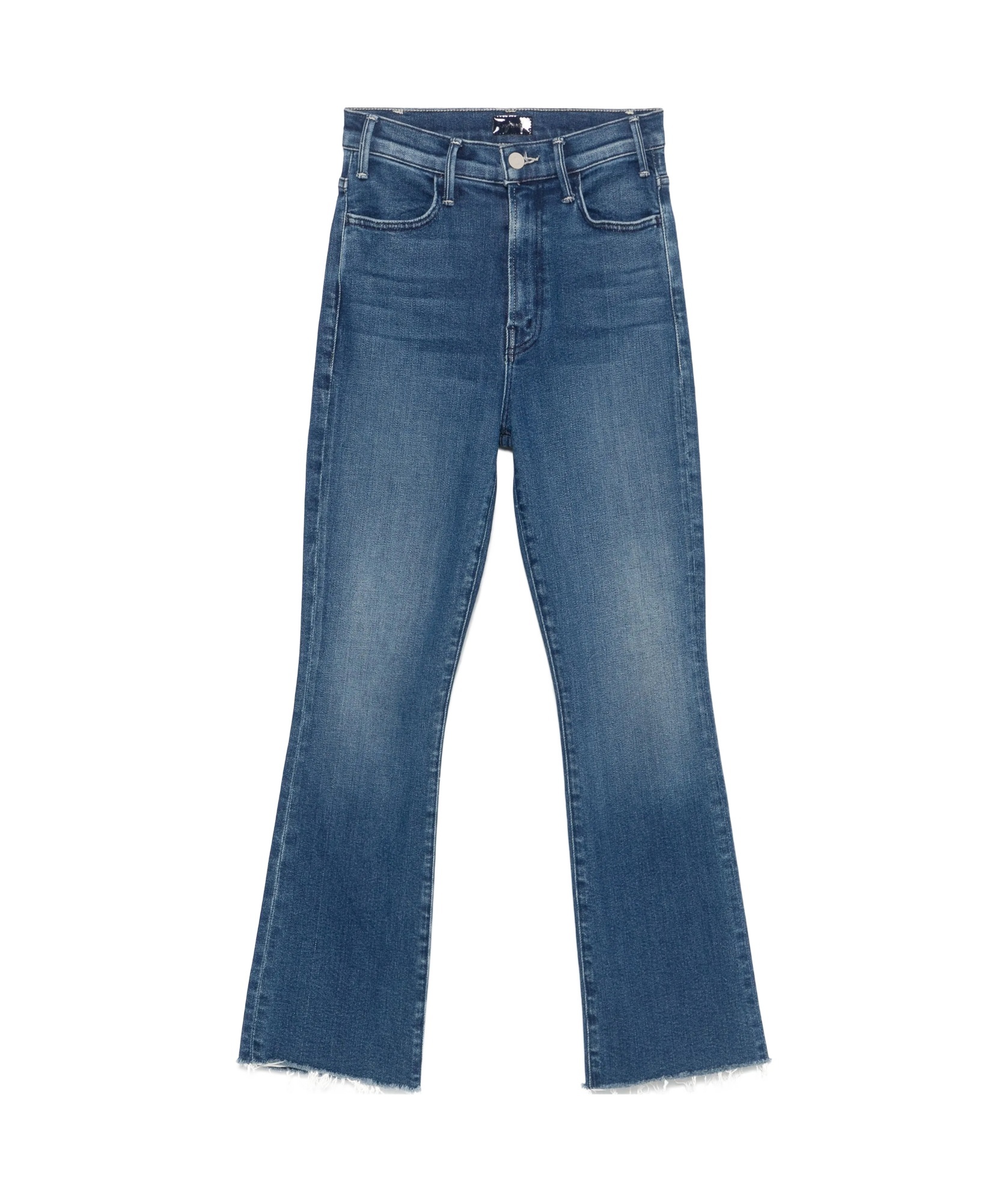 Mother Lil Hustler Flood Fray Jeans In Blue