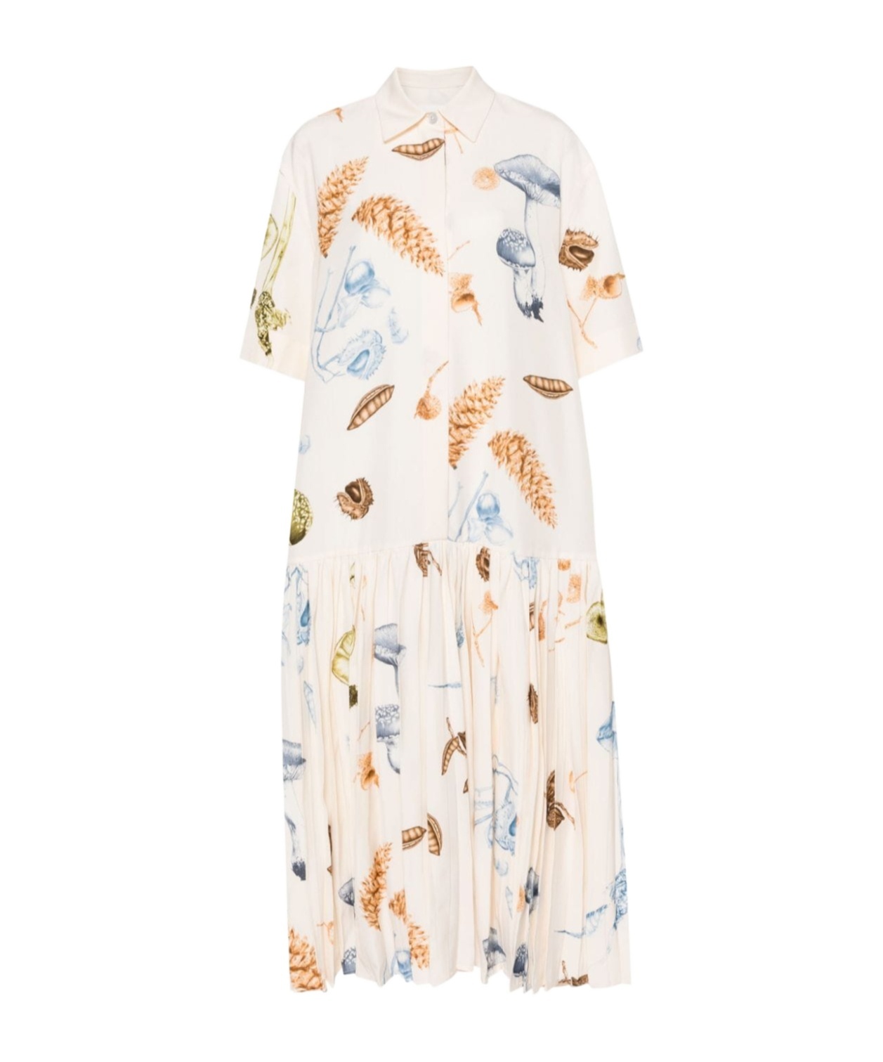 Jil Sander Pleated Shift Maxi Dress In White