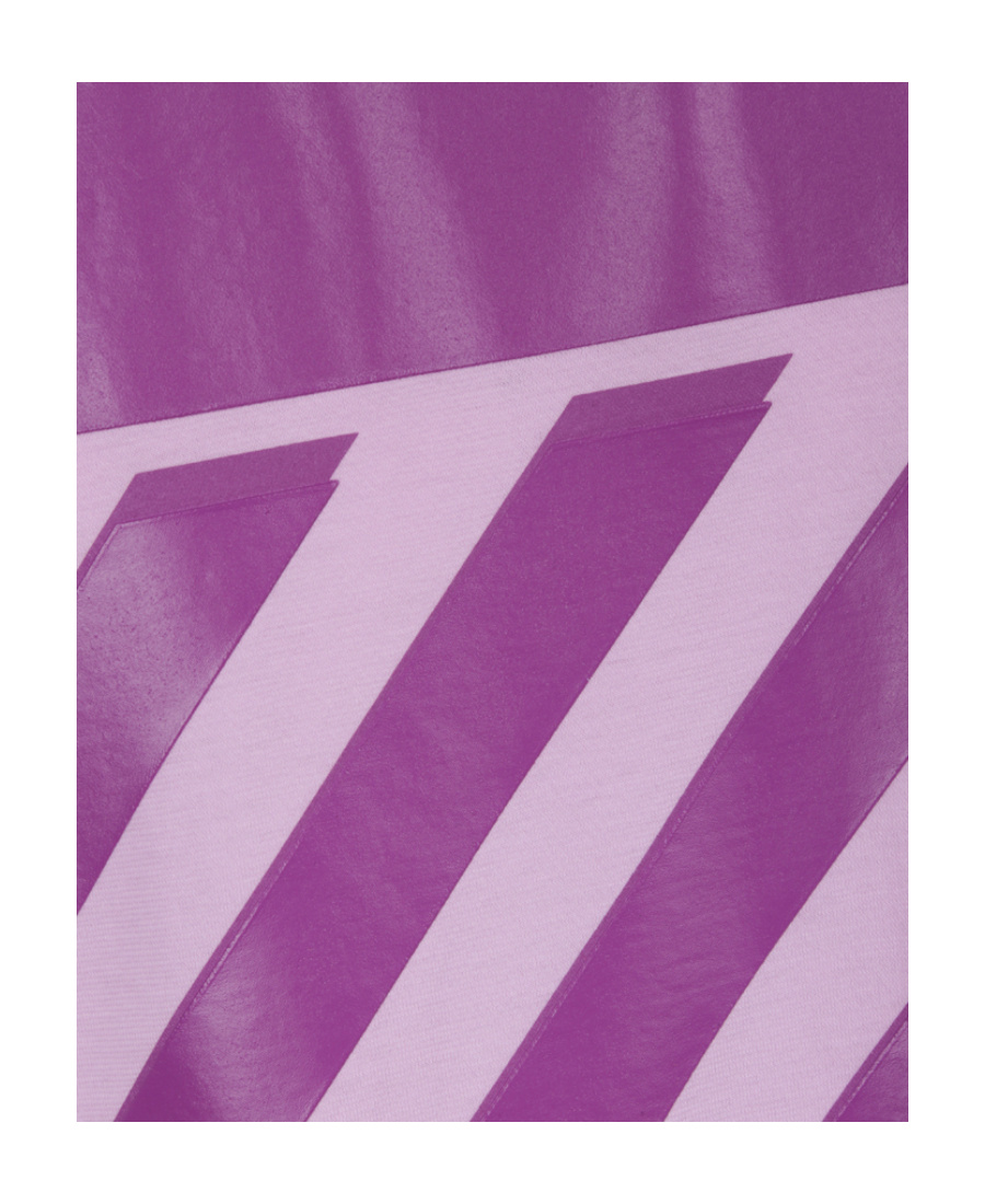 Off-white Diag-print Short-sleeved T-shirt In Purple