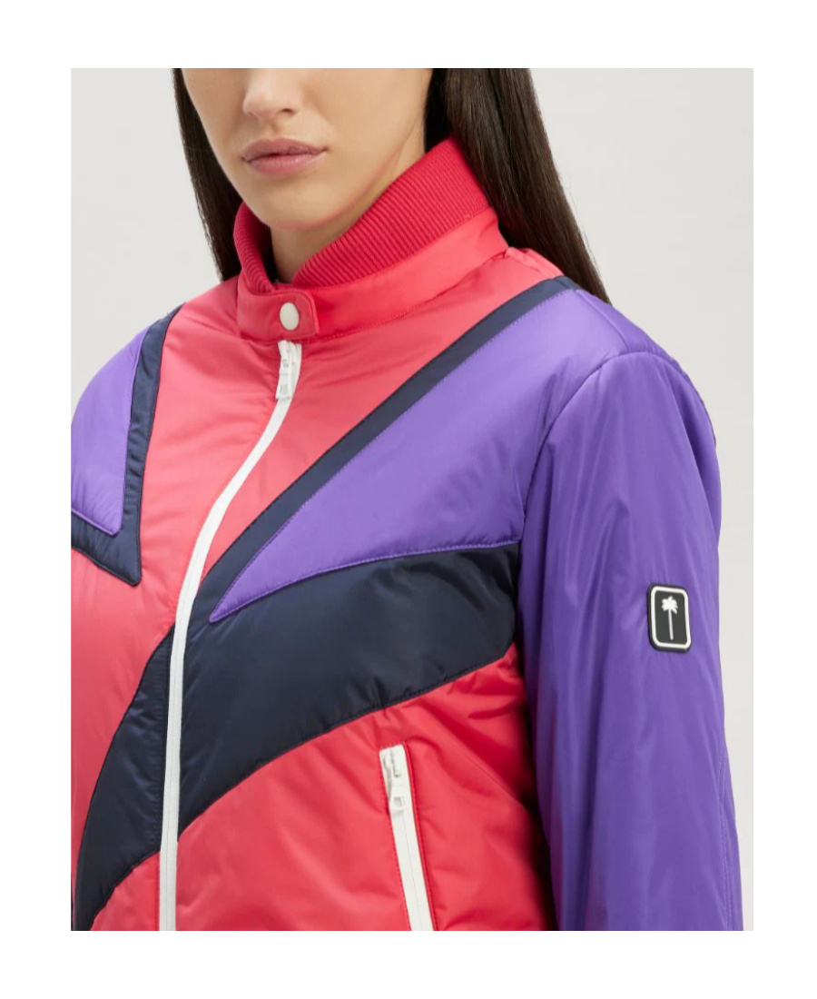 Palm Angels Thunderbolt Color-block Padded Ski Jacket In Pink