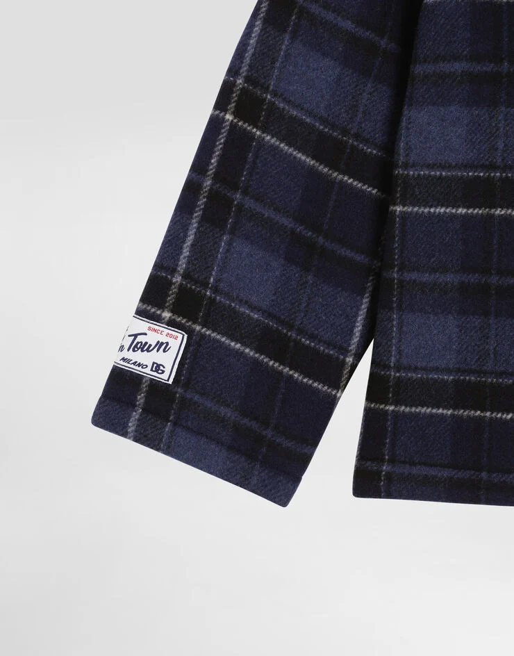 Dolce & Gabbana Check-pattern Hooded Jacket In Blue