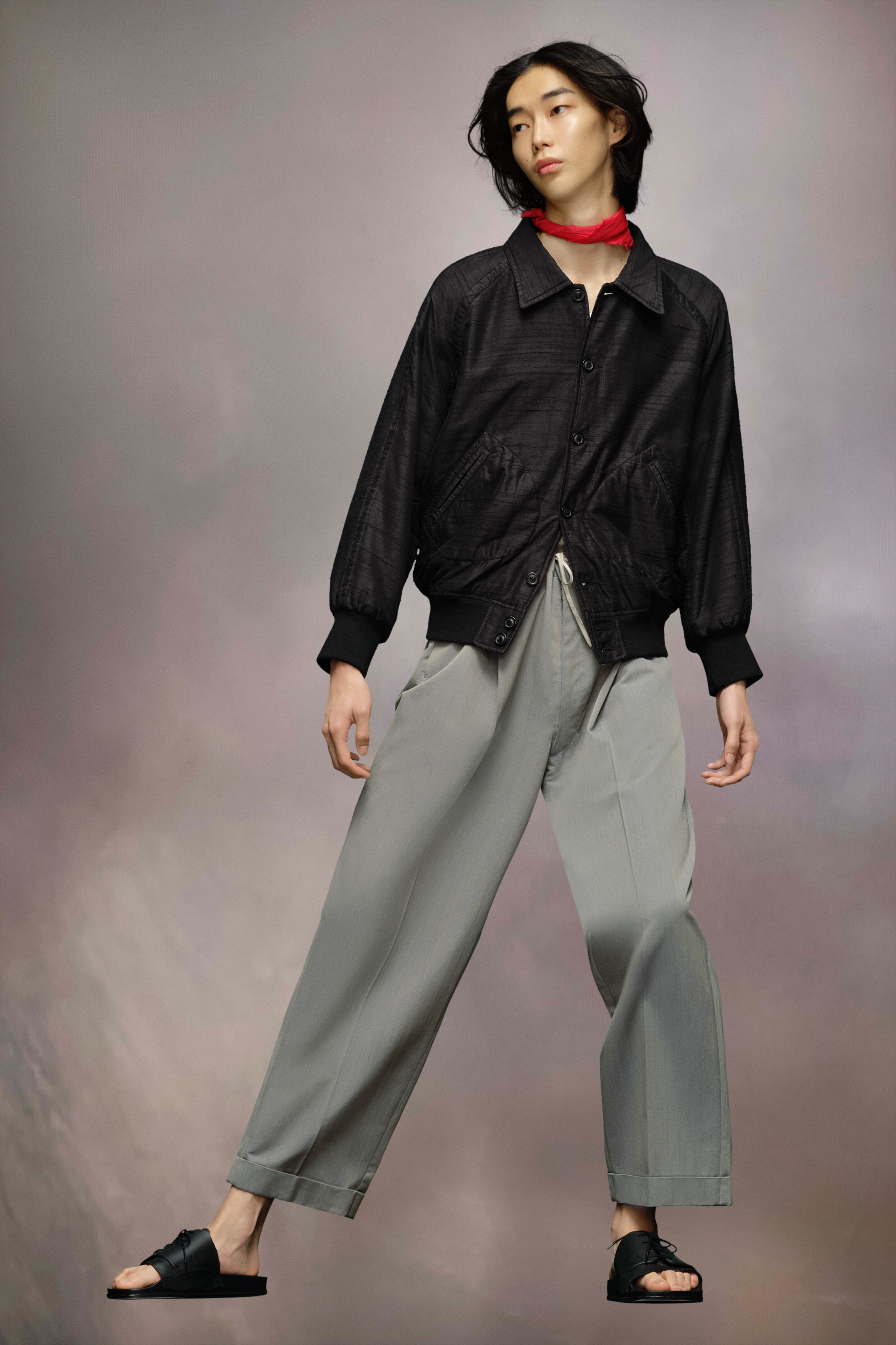 Maison Margiela Dupion Bomber Jacket In Black