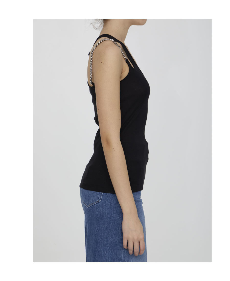 Shop Stella Mccartney Diamond-cut Strap Top In Black