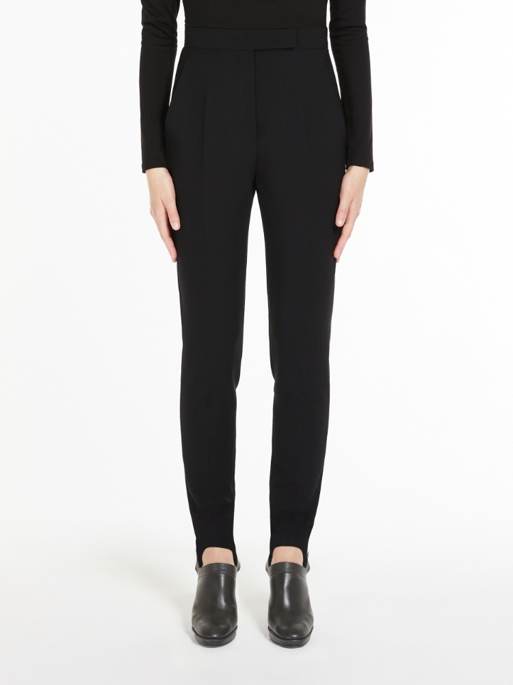 Max Mara Stretch Leggings In Black