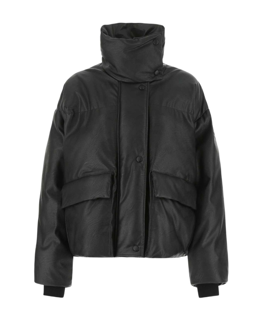 Shop Stella Mccartney Polished-finish Padded Coat In Black