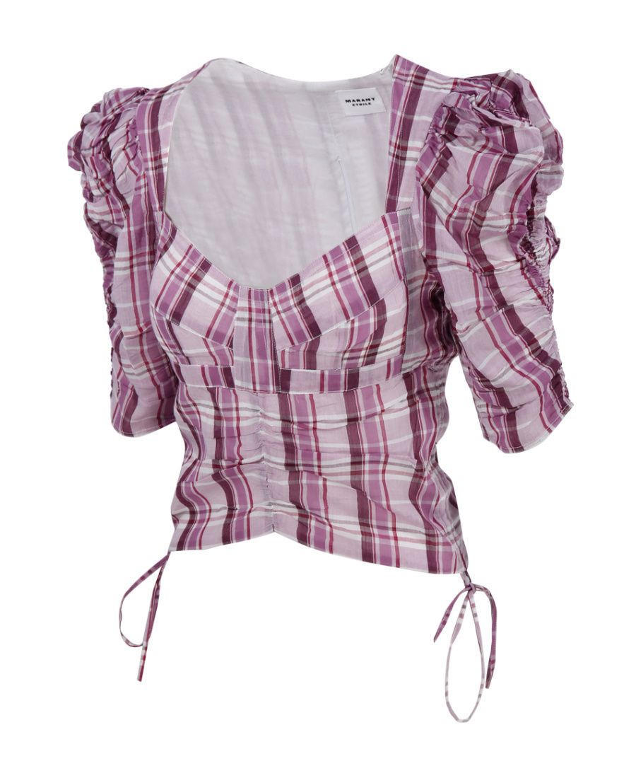 Shop Isabel Marant Étoile Checked Printed Top In Multicolor