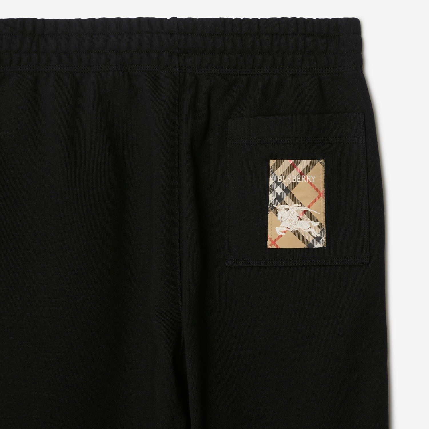Burberry Checked Cotton Track Pants In Black