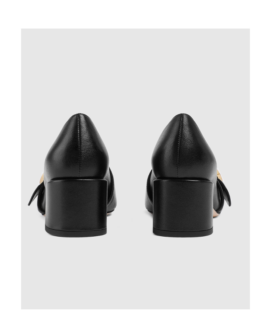Gucci Blondie 55 Leather Loafer Pumps In Black