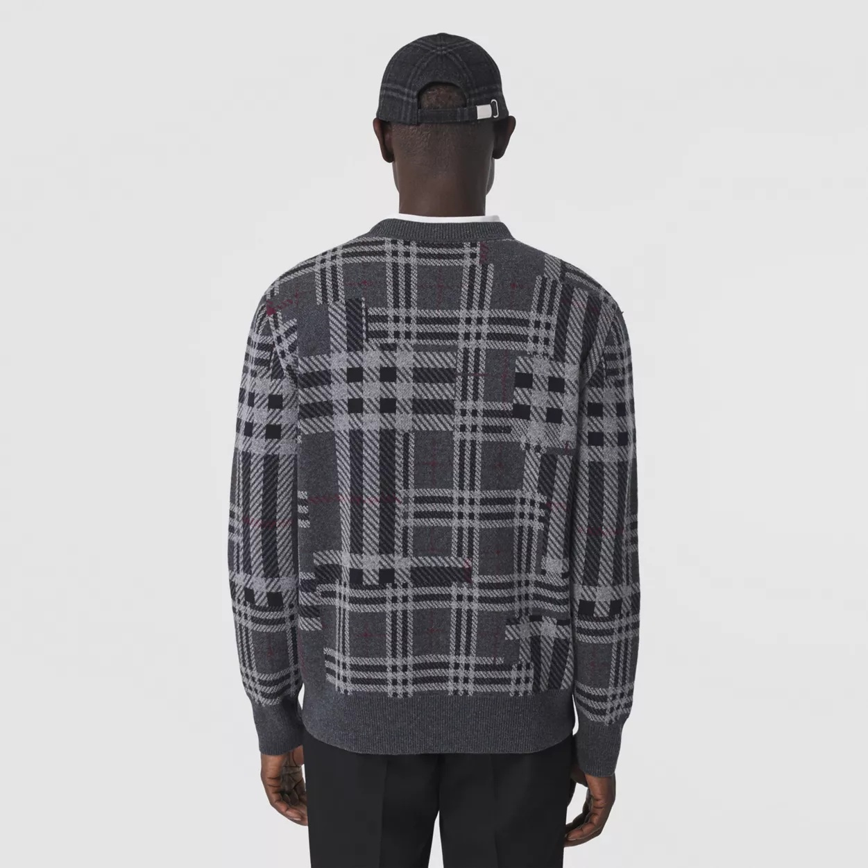 Shop Burberry Contrast-check Jumper In Black