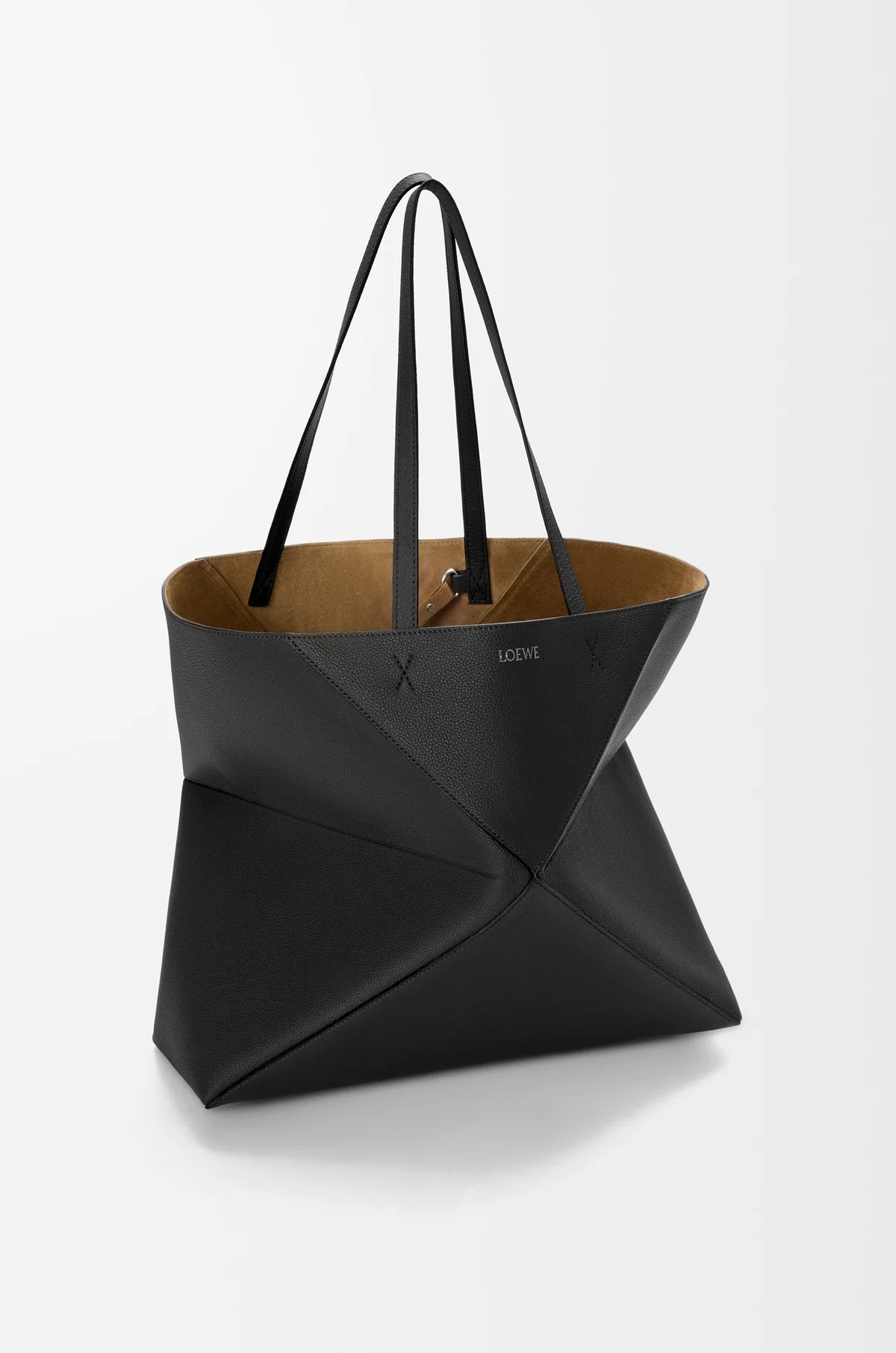 Loewe Puzzle Fold Horizontal Shoulder Bag In Black