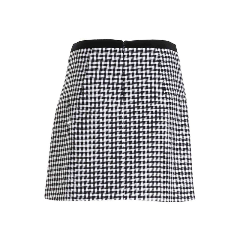 Shop Versace Jeans Gingham Check Mini Skirt In Gray