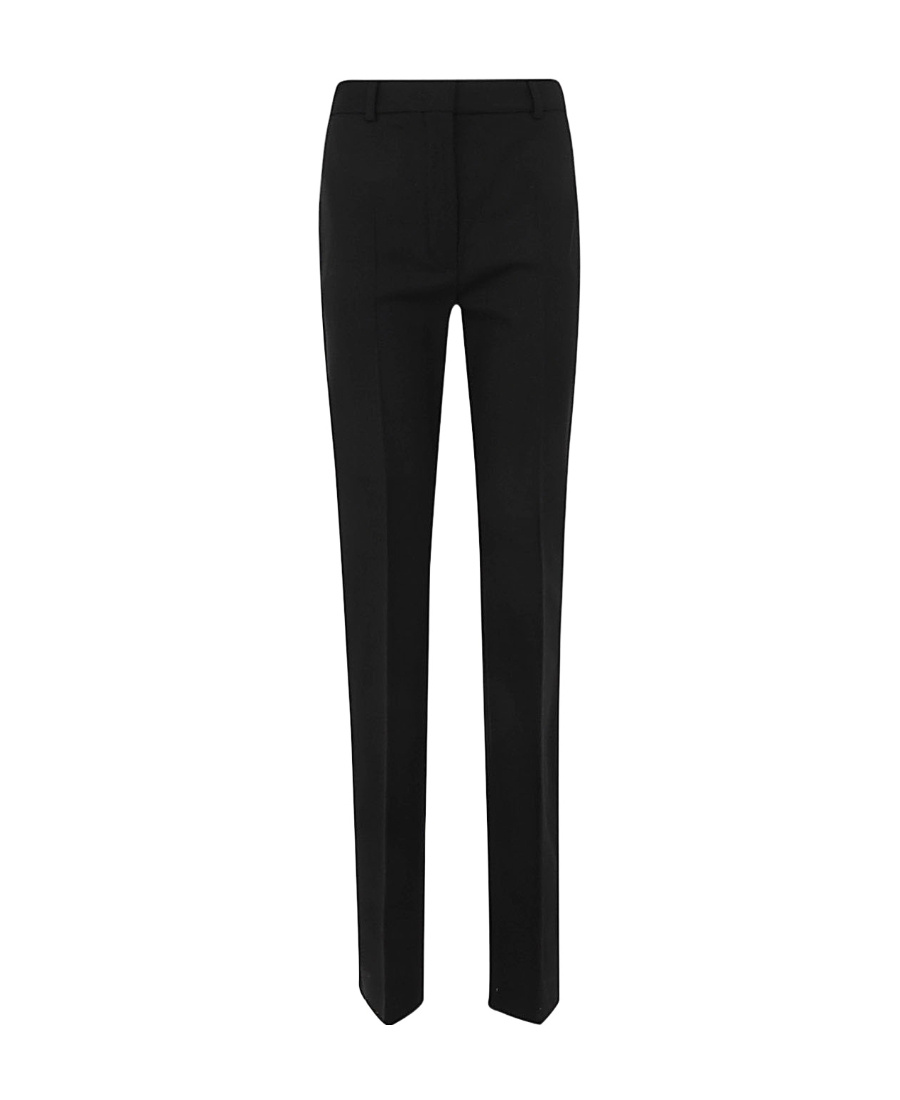 Shop Sportmax Flared Virgin Wool Tailored Trousers In Black