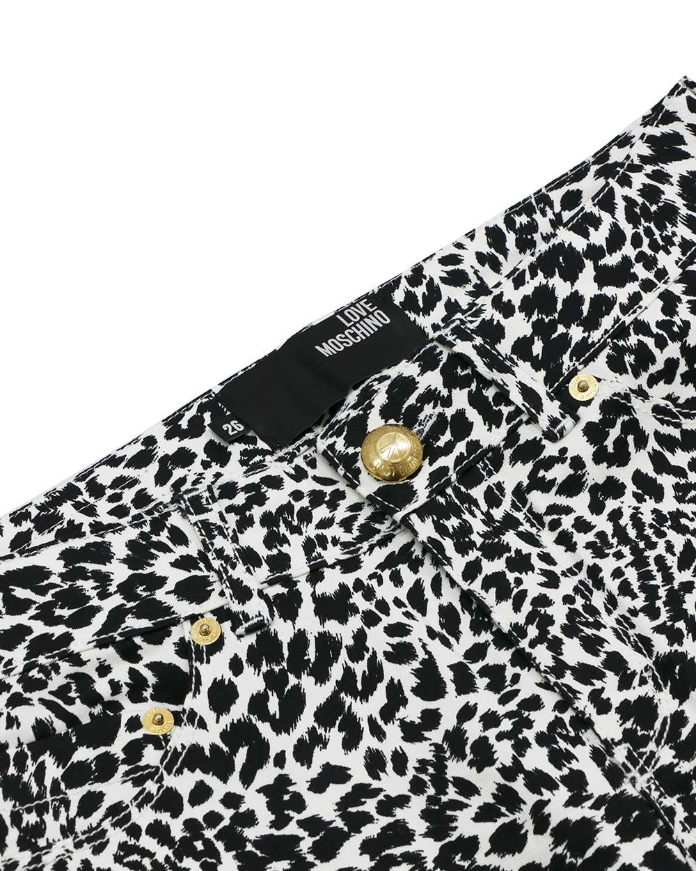 Moschino Leopard Print Jeans In Black