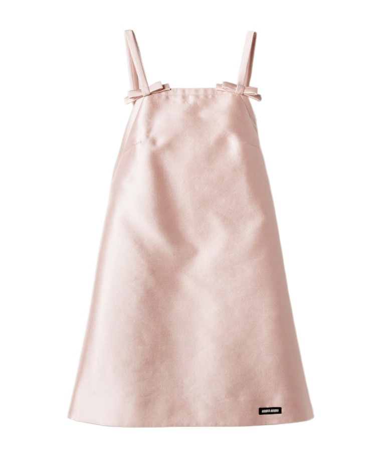 Miu Miu Silk And Wool Mini-dress In Pink