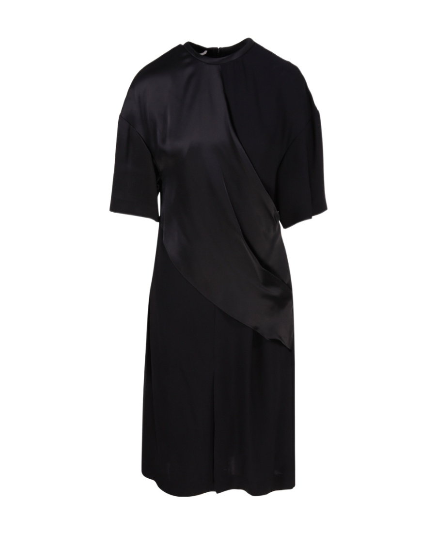 Stella Mccartney Panelled Draped T-shirt Dress In Black