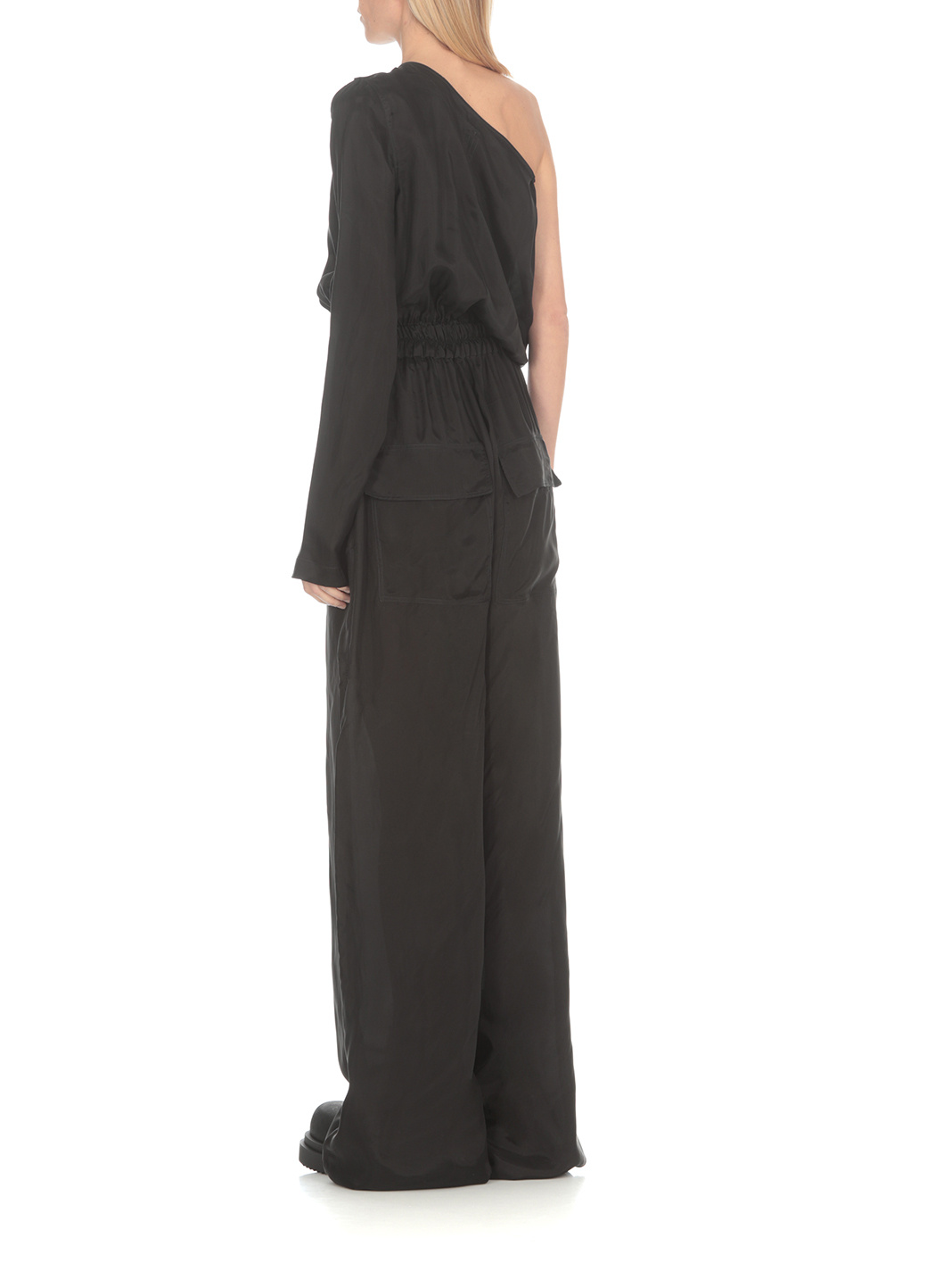 Rick Owens Atena Bodybag Satin Jumpusit In Black