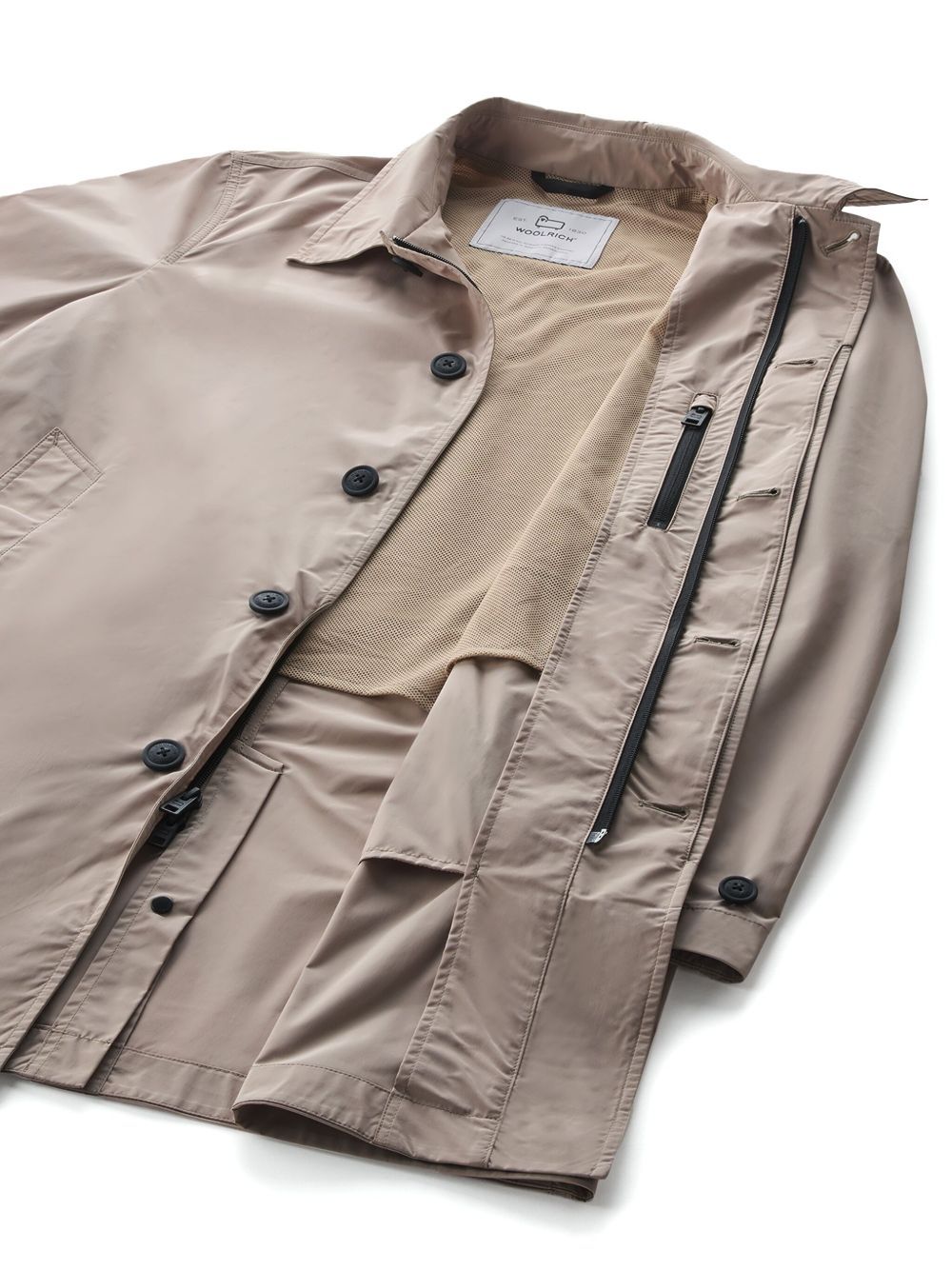 Woolrich Beige Giacca City Carcoat