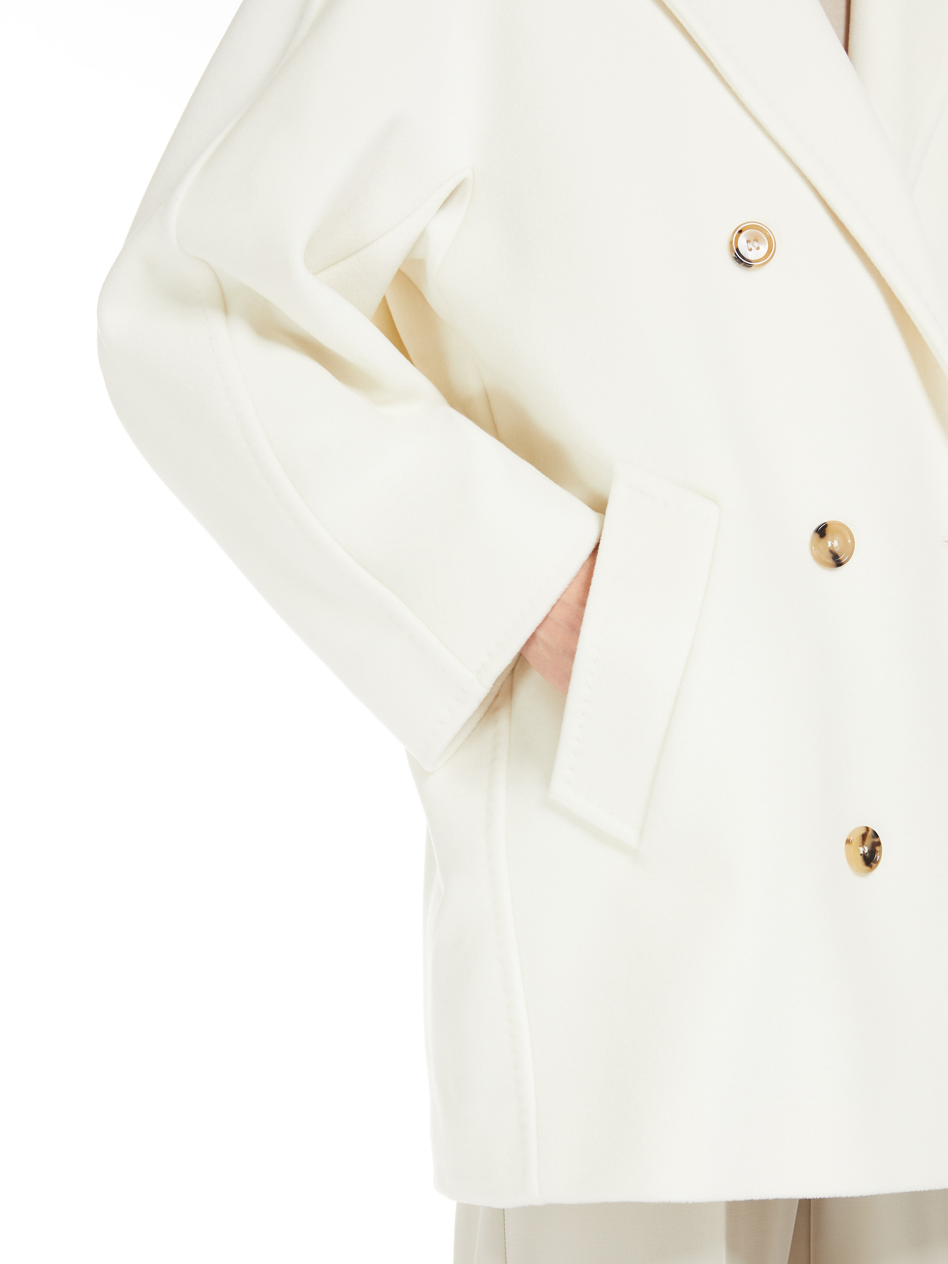 Max Mara Rebus Double Breasted Coat In White