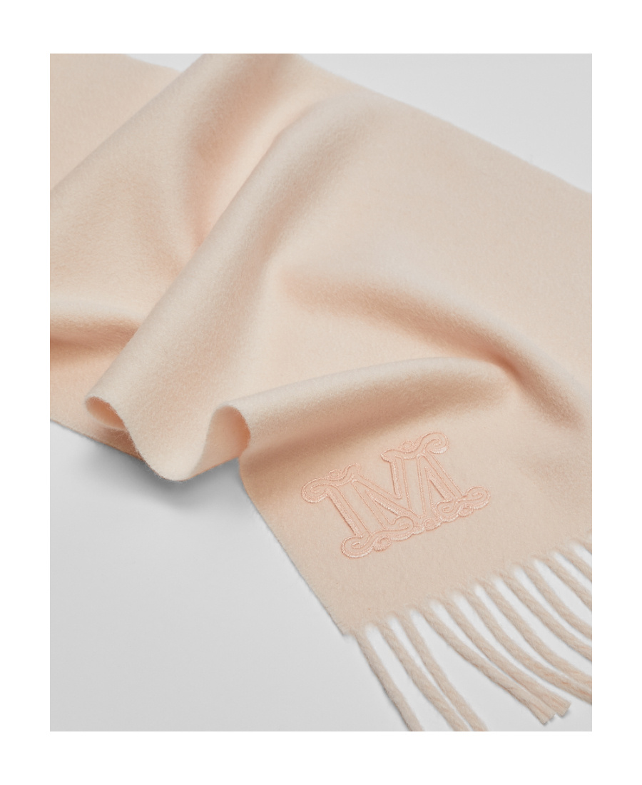 Max Mara Logo Tassel Scarf In Nude
