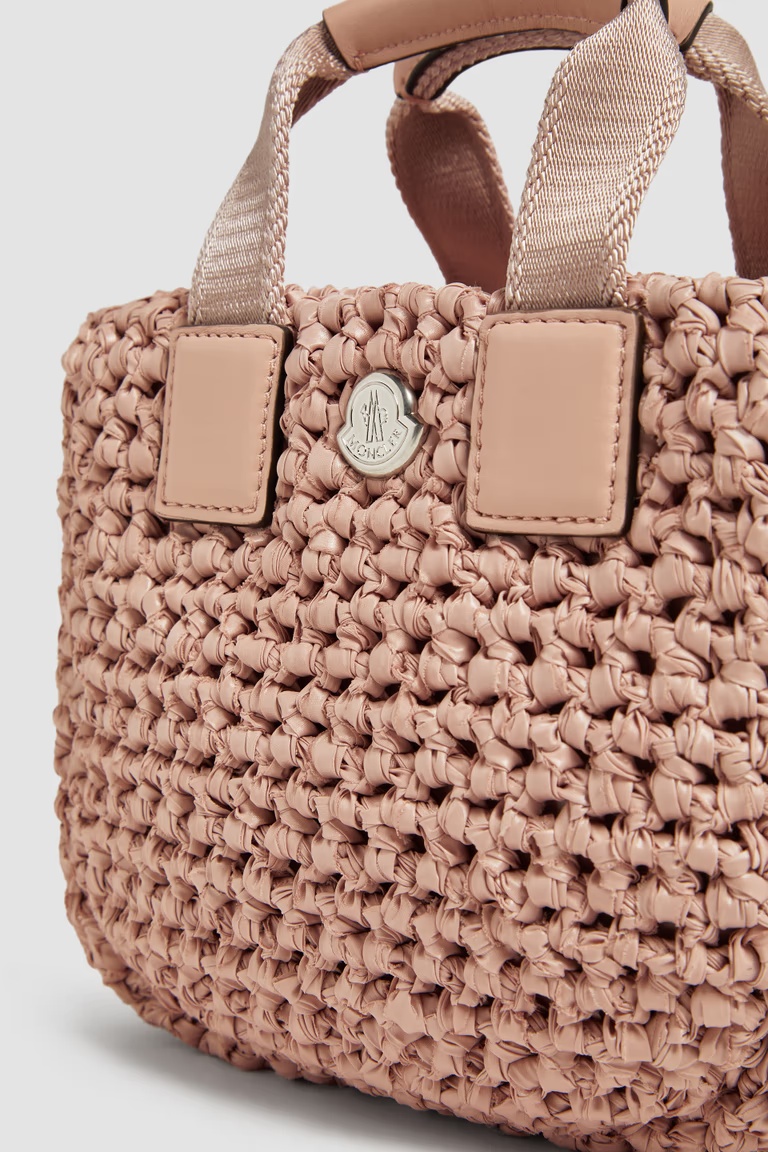 Moncler Caradoc Woven Miniature Handbag In Pink