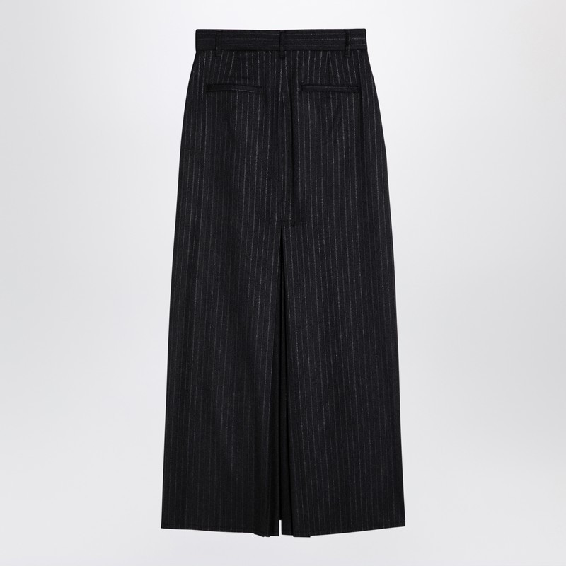 Department Five Department 5 Grey Pinstripe Wool-blend Skirt In Black
