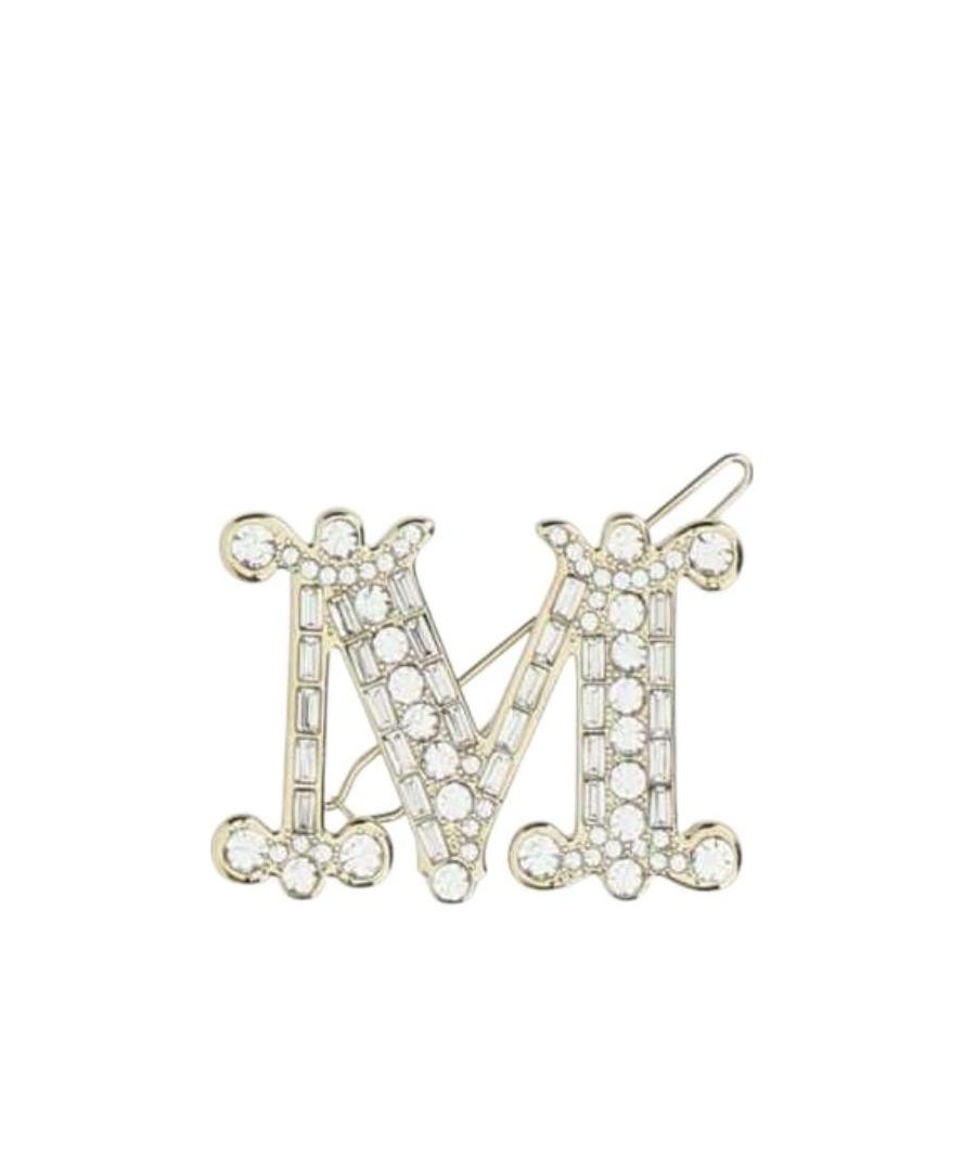 Max Mara Monogram Hairpin In White