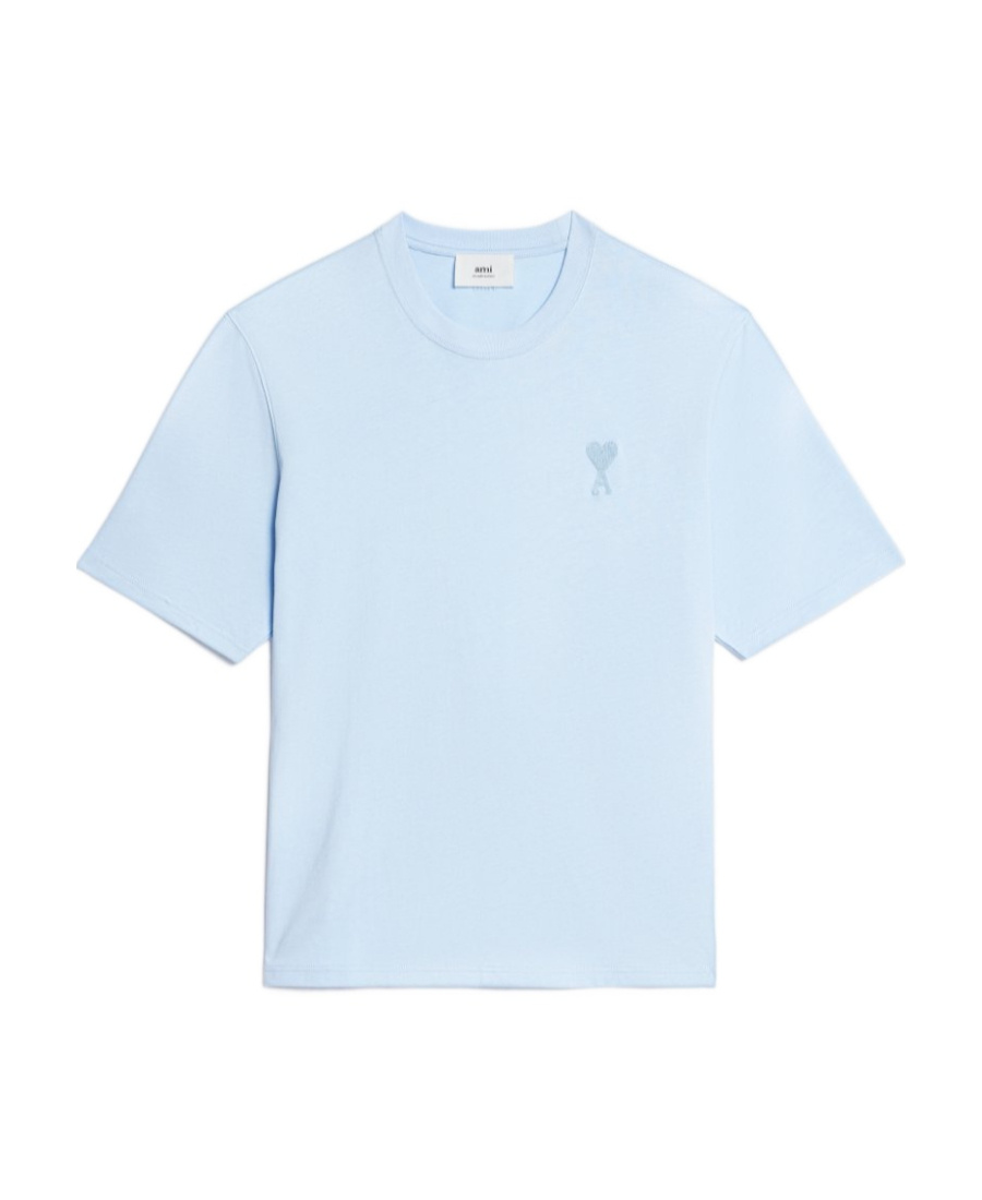 AMI ALEXANDRE MATTIUSSI AMI PARIS AMI DE COEUR LOGO EMBROIDERED CREWNECK T-SHIRT