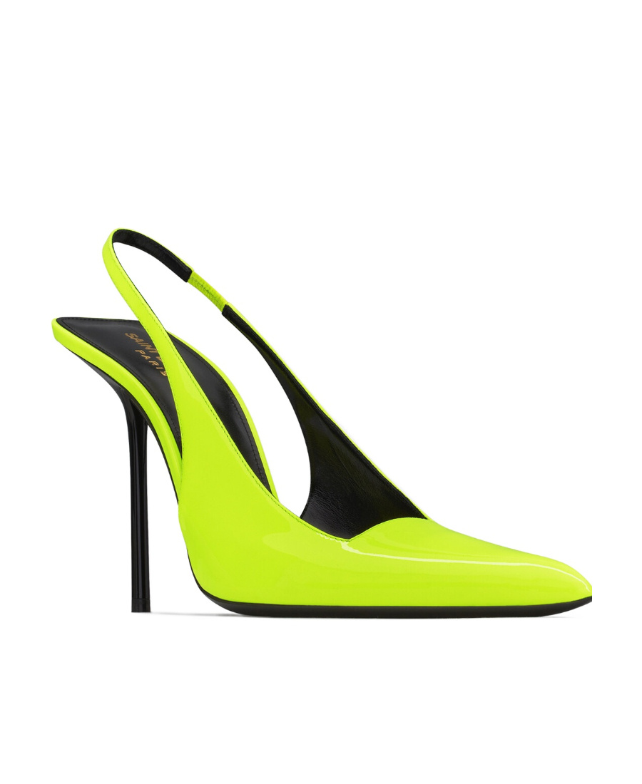 Saint Laurent Kiss 115mm Slingback Pumps In Green