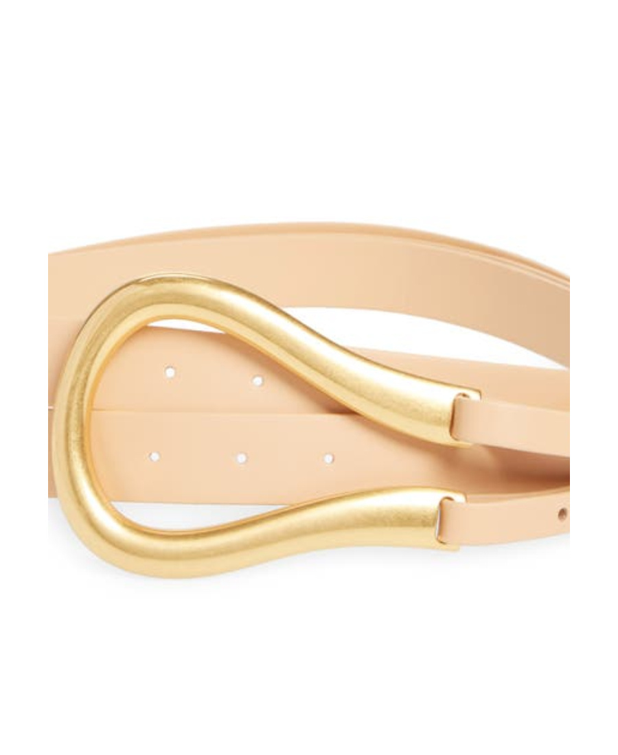 Bottega Veneta Leather Double Belt Belt In Nude
