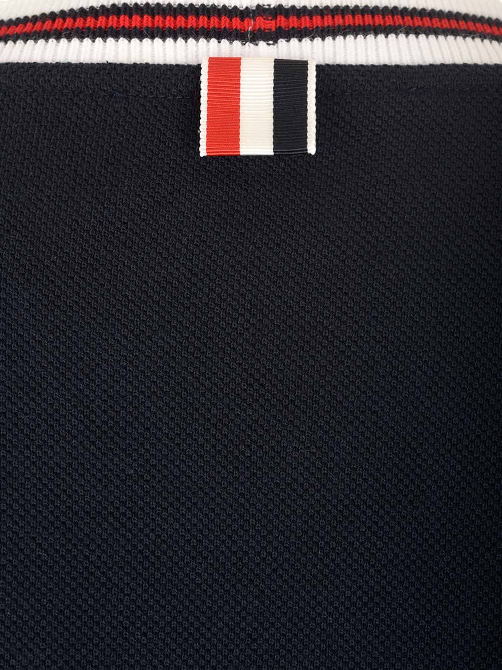 Thom Browne Piquet Dress With V Neckline And Arm Holes In Blue
