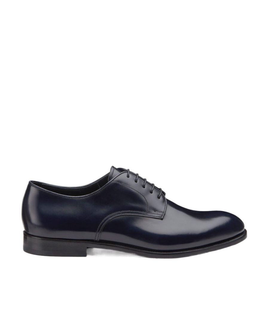 Doucal's Man Lace-up Shoes Midnight Blue Size 6.5 Soft Leather In Black